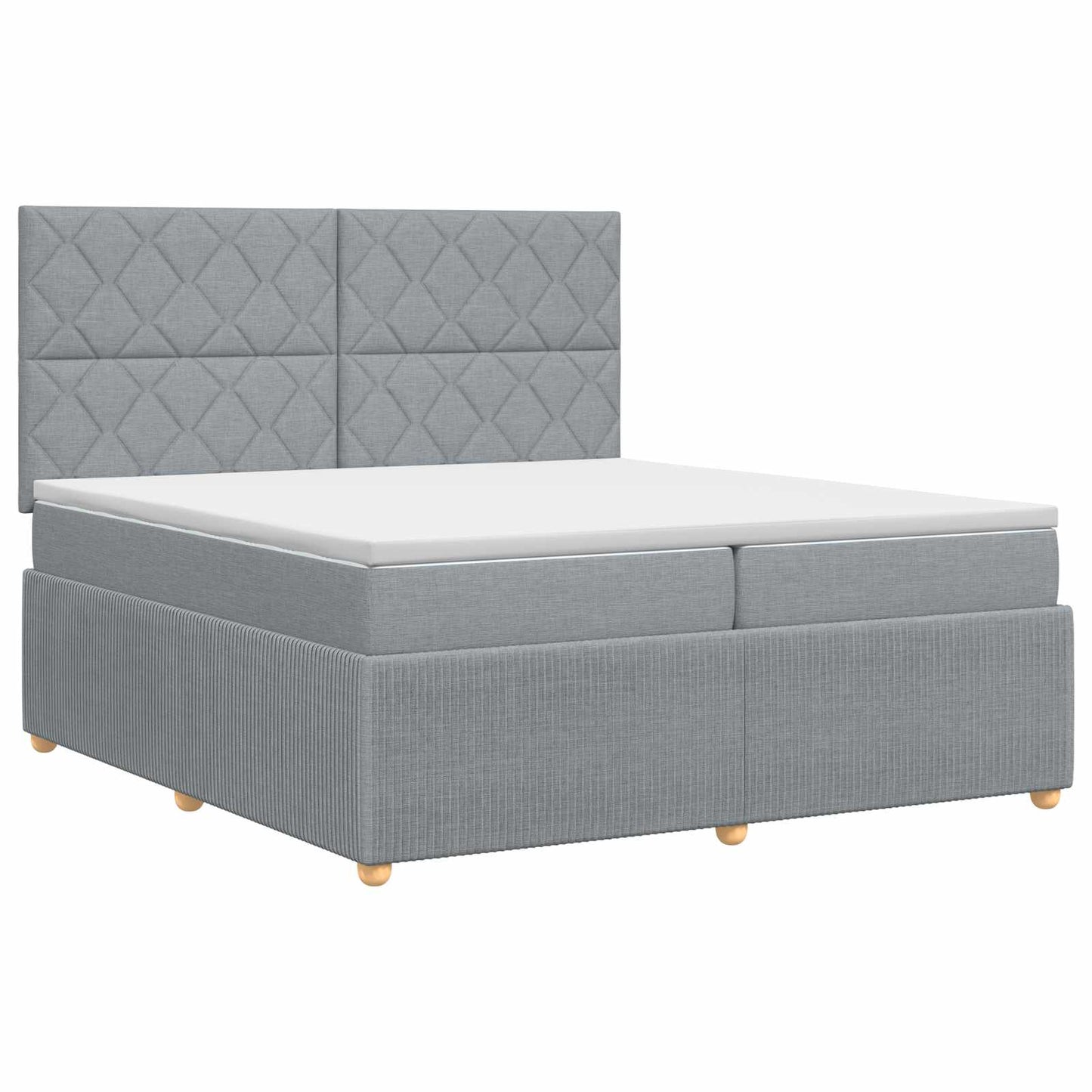 Boxspringbed met matras Lichtgrijs 200 x 200 cm Stof