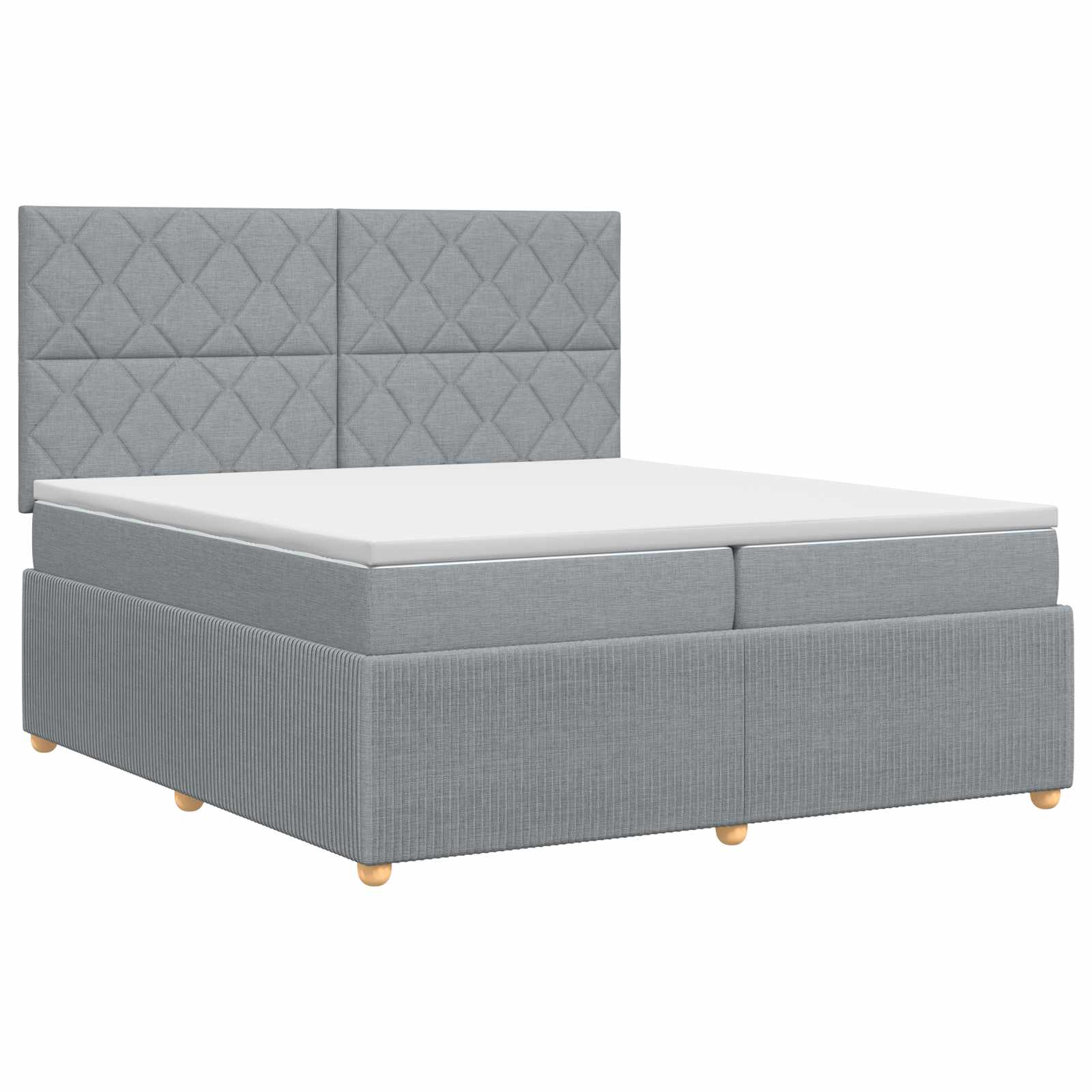 Boxspringbed met matras Lichtgrijs 200 x 200 cm Stof