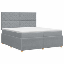 Boxspringbed met matras Lichtgrijs 200 x 200 cm Stof