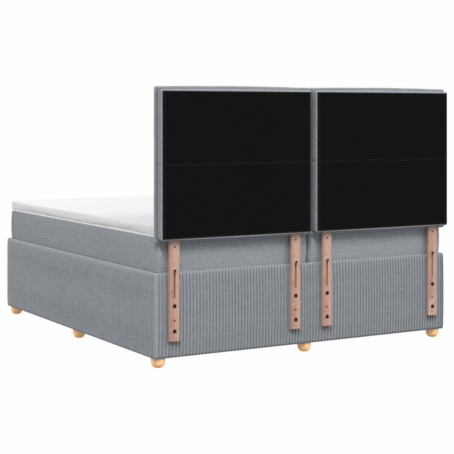 Boxspringbed met matras Lichtgrijs 200 x 200 cm Stof