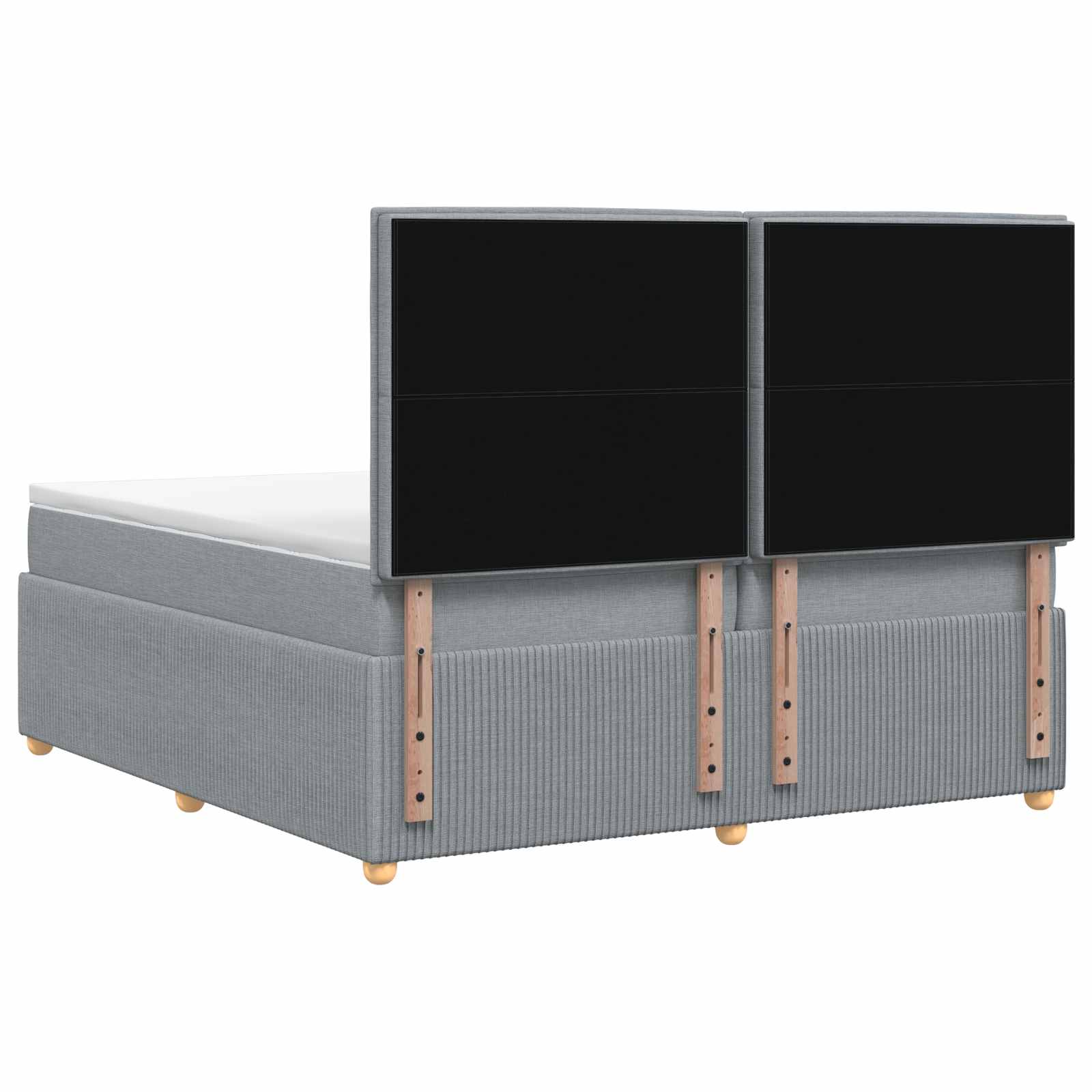 Boxspringbed met matras Lichtgrijs 200 x 200 cm Stof