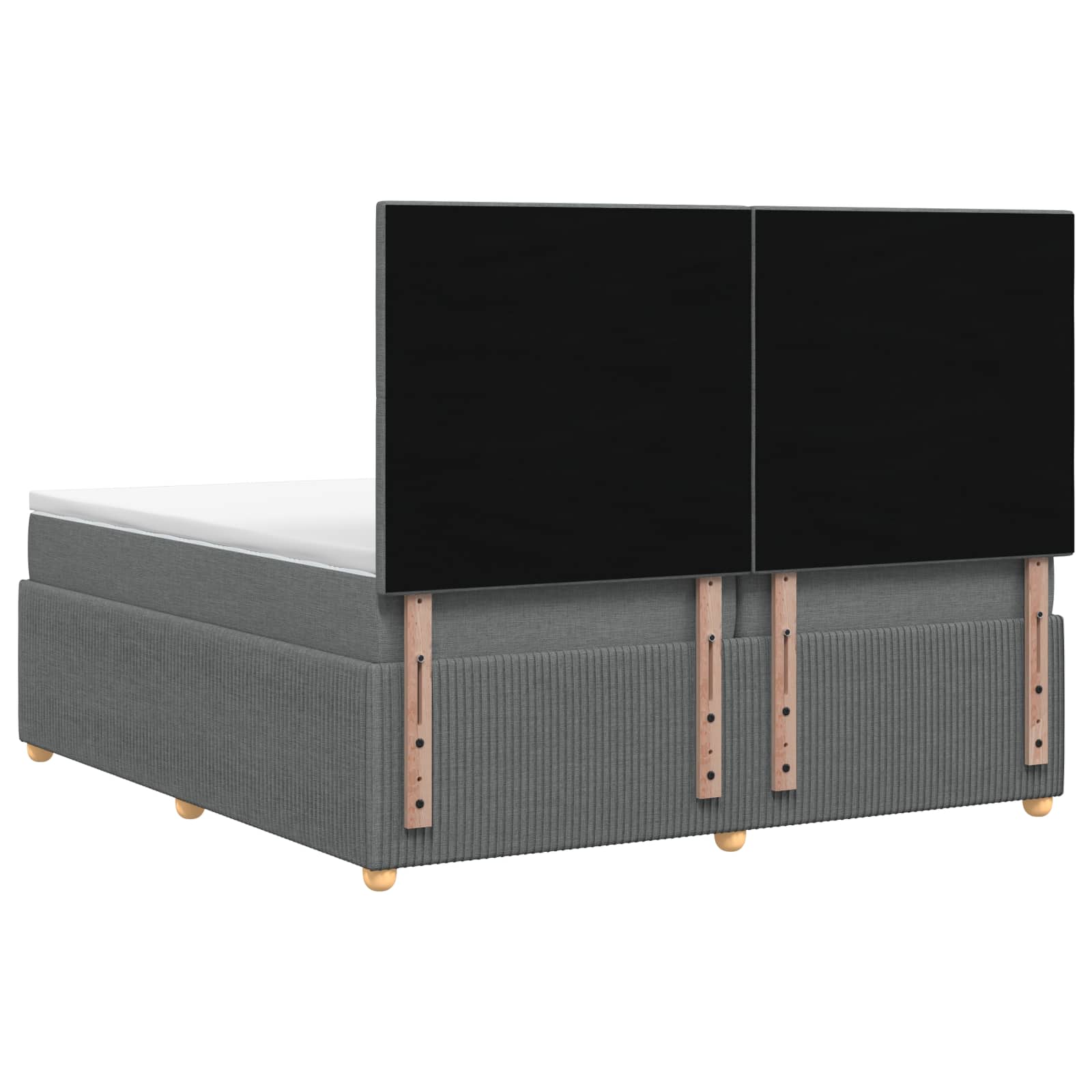 Boxspringbed met matras Donkergrijs 200 x 200 cm Stof