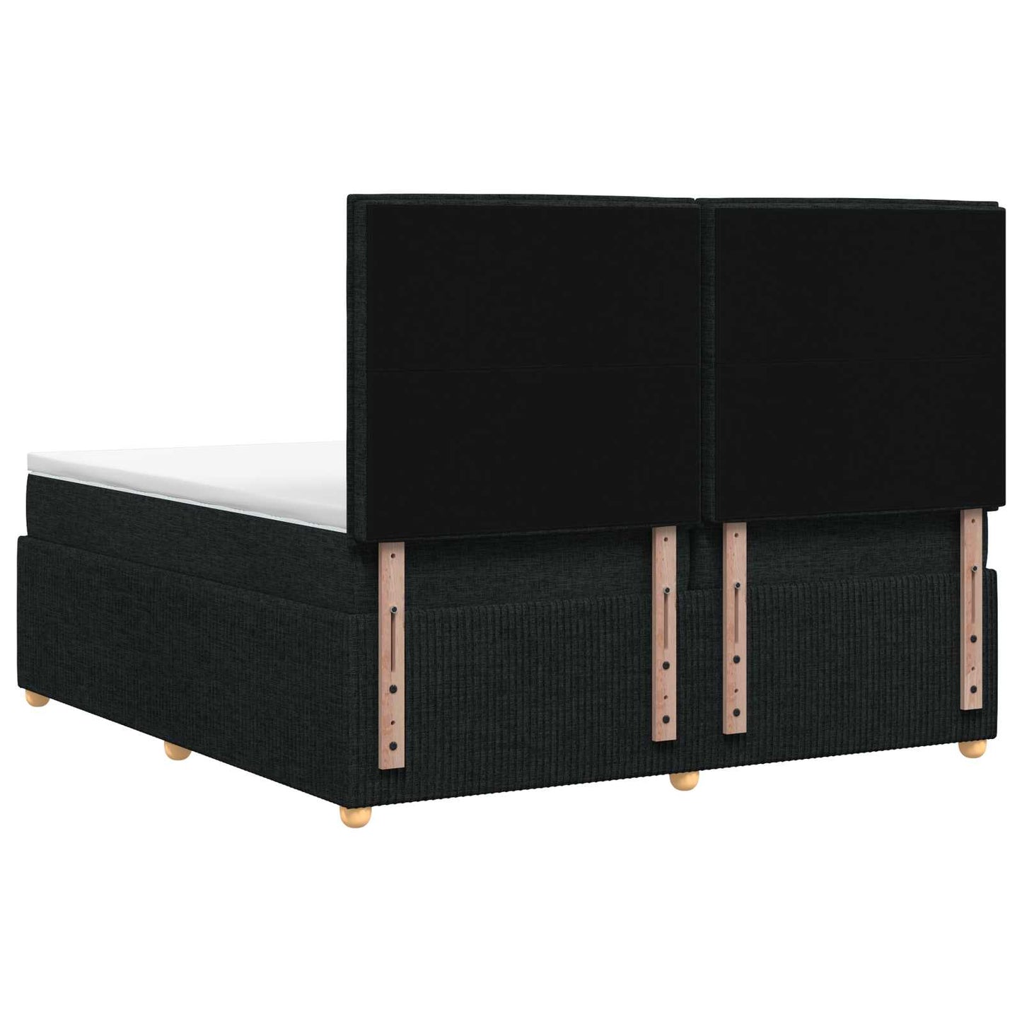 Boxspringbed met matras met hoofdeinde Zwart 200 x 200 cm Stof