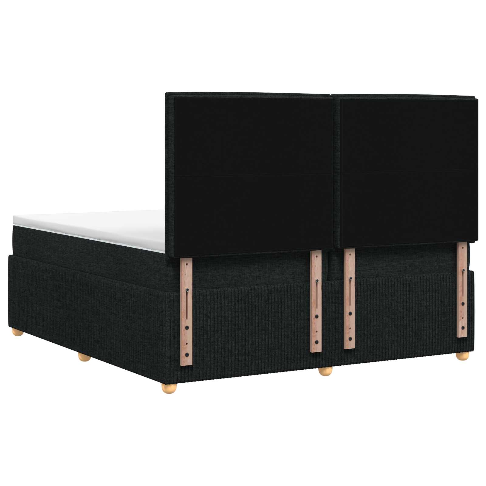 Boxspringbed met matras met hoofdeinde Zwart 200 x 200 cm Stof