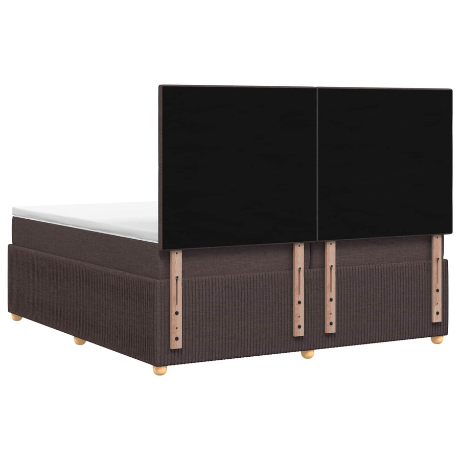 Boxspringbed met matras Donkerbruin 200 x 200 cm Stof