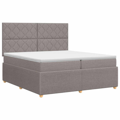 Boxspringbed met matras met hoofdeinde Taupe 200 x 200 cm Stof