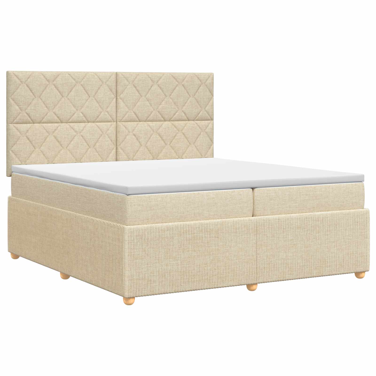 Boxspringbed met matras Crèmekleurig 200 x 200 cm Stof