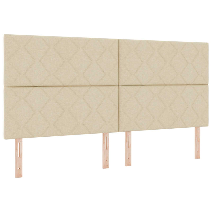 Boxspringbed met matras Crèmekleurig 200 x 200 cm Stof
