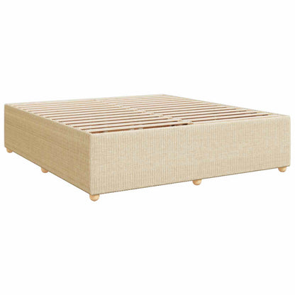 Boxspringbed met matras Crèmekleurig 200 x 200 cm Stof