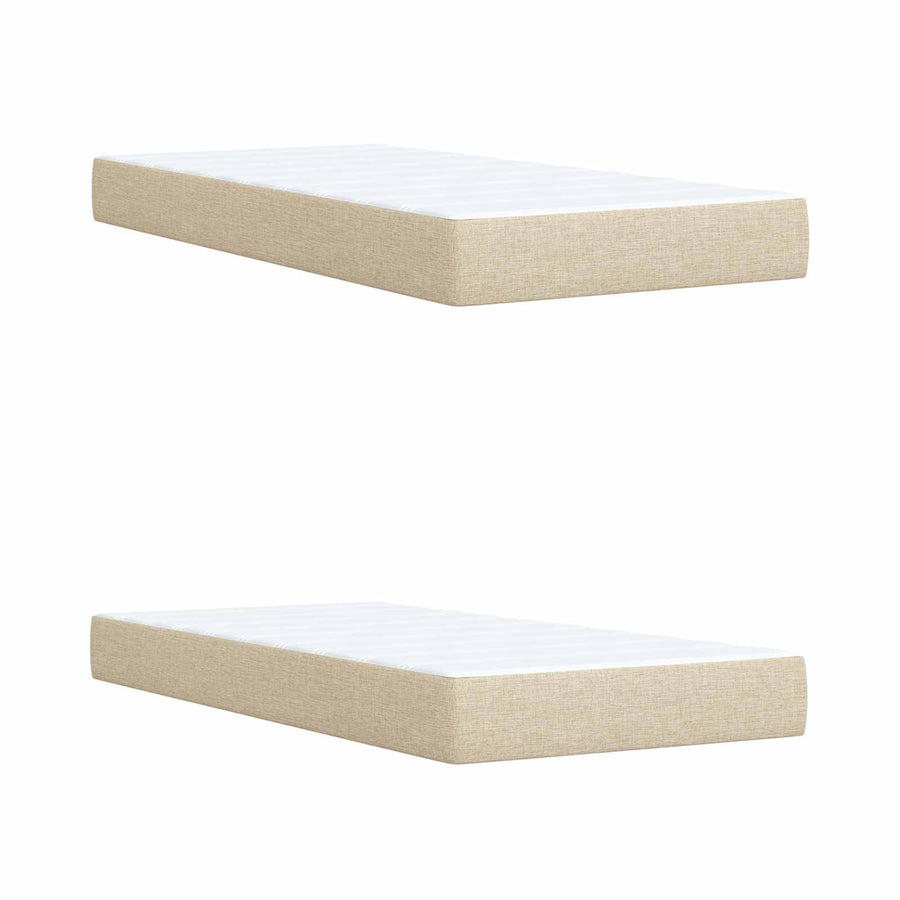 Boxspringbed met matras Crèmekleurig 200 x 200 cm Stof