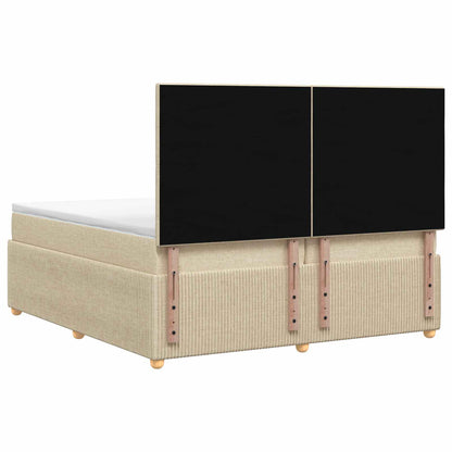 Boxspringbed met matras Crèmekleurig 200 x 200 cm Stof