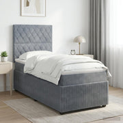 Boxspringbed 100x200 cm donkergrijs fluweel