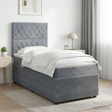Boxspringbed met matras Donkergrijs 100 x 200 cm Fluweel