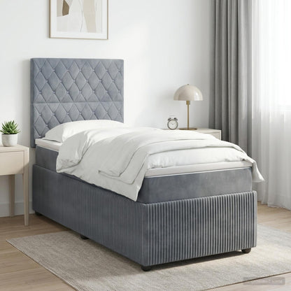 Boxspringbed met matras Donkergrijs 100 x 200 cm Fluweel