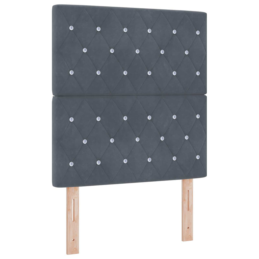 Boxspringbed met matras Donkergrijs 80 x 200 cm Fluweel