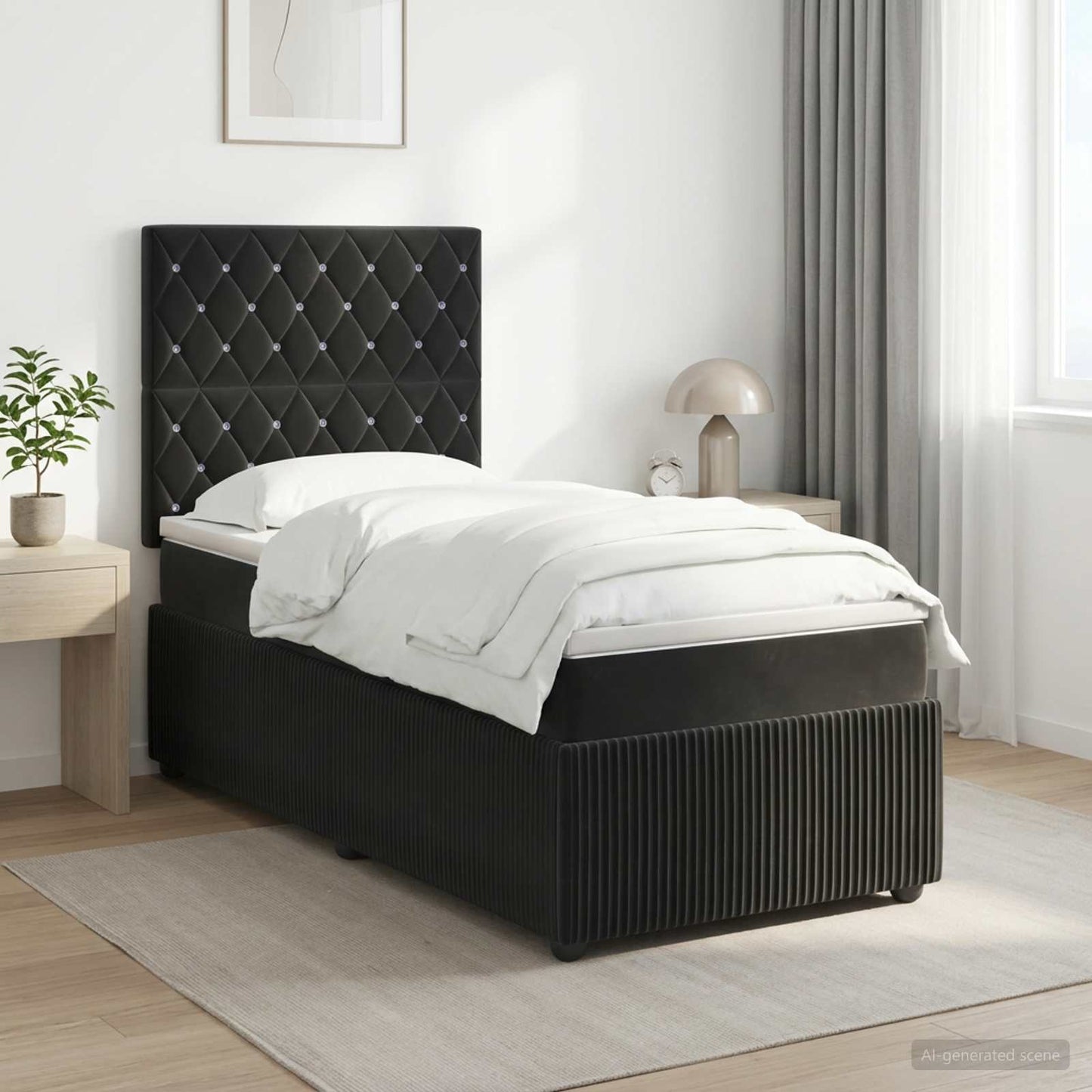 Boxspringbed met matras Zwart 80 x 200 cm Fluweel