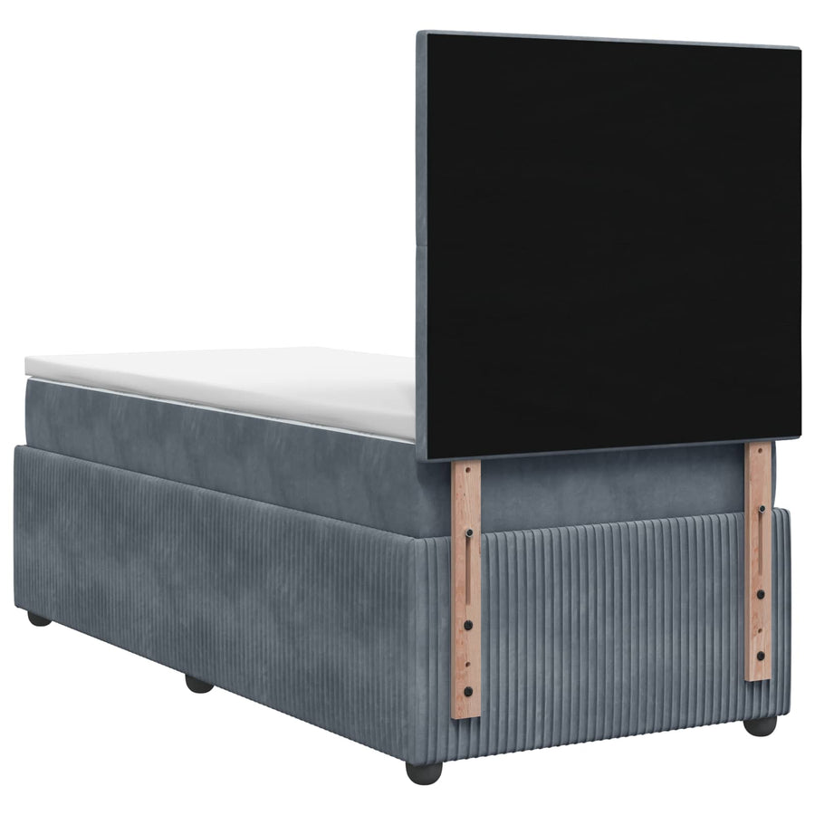 Boxspringbed met matras Donkergrijs 80 x 200 cm Fluweel