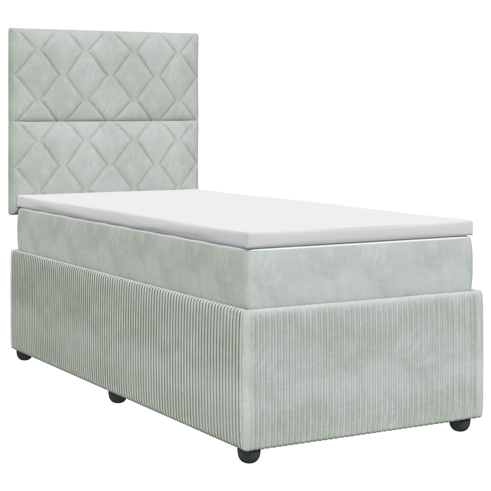 Boxspringbed met matras Lichtgrijs 80 x 200 cm Fluweel