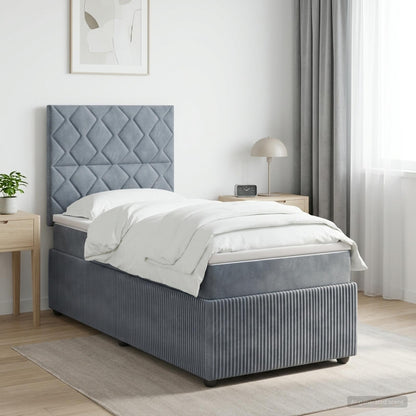 Boxspringbed met matras Donkergrijs 80 x 200 cm Fluweel