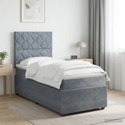 Boxspringbed met matras 90x190 cm donkergrijs