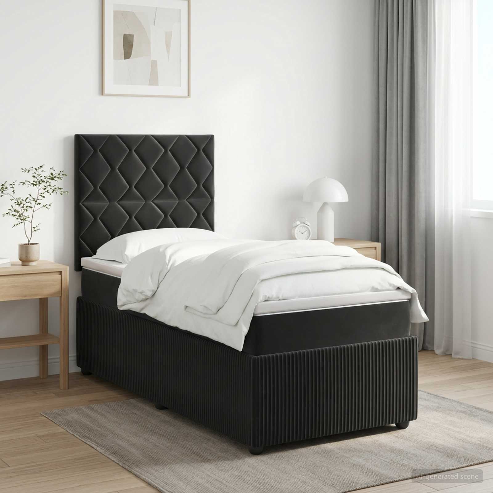 Boxspringbed met matras Zwart 80 x 200 cm Fluweel