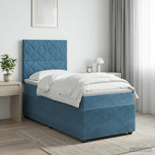 Boxspringbed met matras Blauw 80 x 200 cm Fluweel