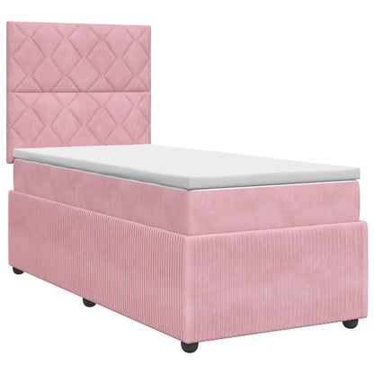 Boxspringbed met matras met hoofdeinde Roze 80 x 200 cm Fluweel