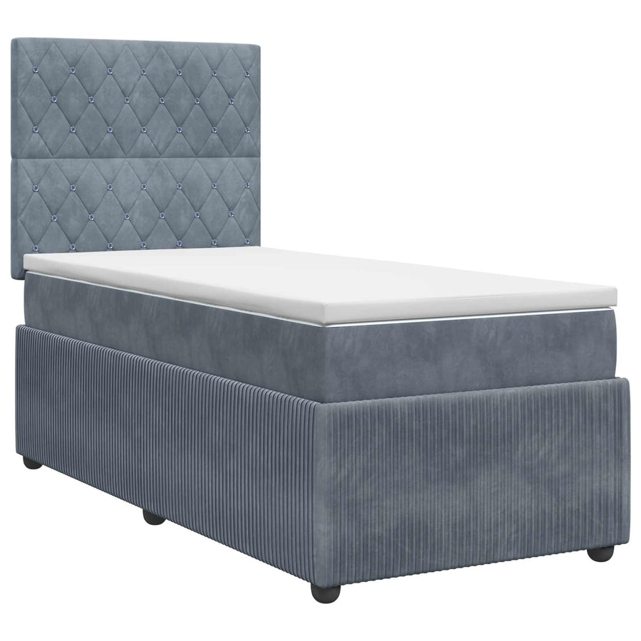 Boxspringbed met matras Donkergrijs 90 x 190 cm Fluweel