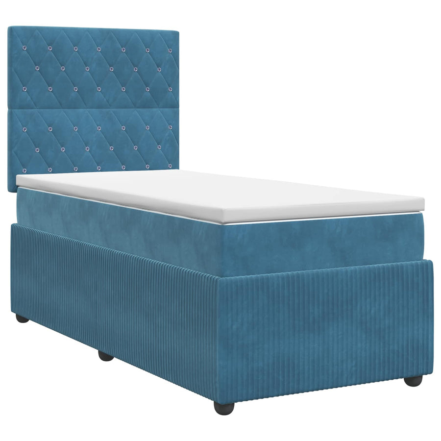 Boxspringbed met matras Blauw 90 x 190 cm Fluweel