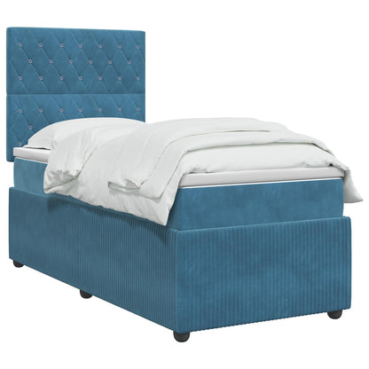 Boxspringbed met matras Blauw 90 x 190 cm Fluweel