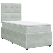 Boxspringbed 90x190 cm lichtgrijs fluweel