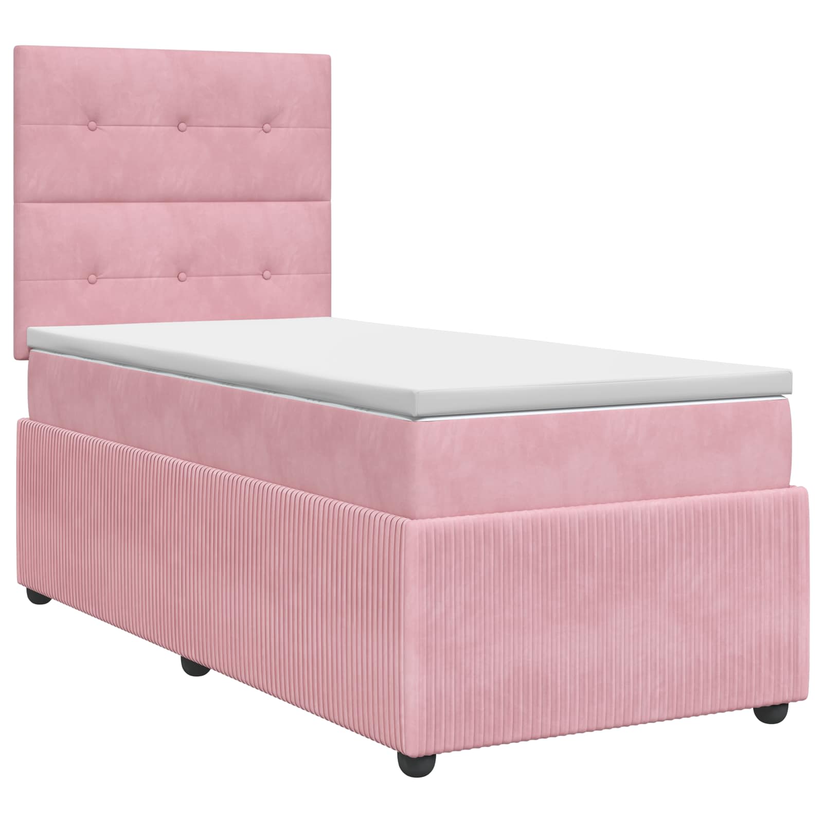 Boxspringbed met matras met hoofdeinde Roze 90 x 190 cm Fluweel