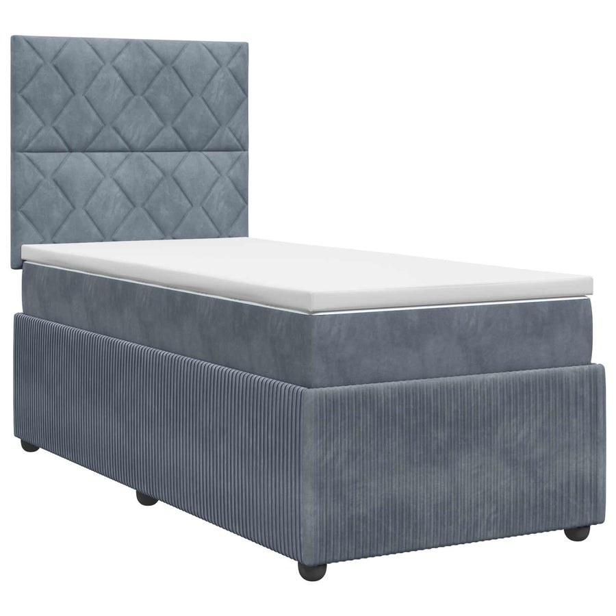 Boxspringbed met matras Donkergrijs 90 x 190 cm Fluweel