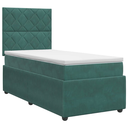 Boxspringbed met matras Donkergroen 90 x 190 cm Fluweel