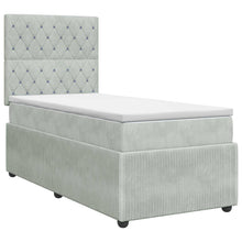 Boxspringbed met matras Lichtgrijs 90 x 200 cm Fluweel