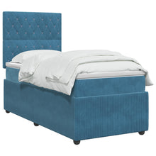 Boxspringbed met matras Blauw 90 x 200 cm Fluweel