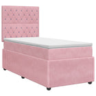 Boxspringbed 90x200 cm roze fluweel
