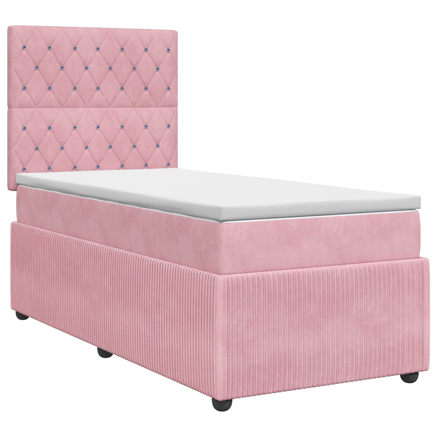 Boxspringbed met matras met hoofdeinde Roze 90 x 200 cm Fluweel