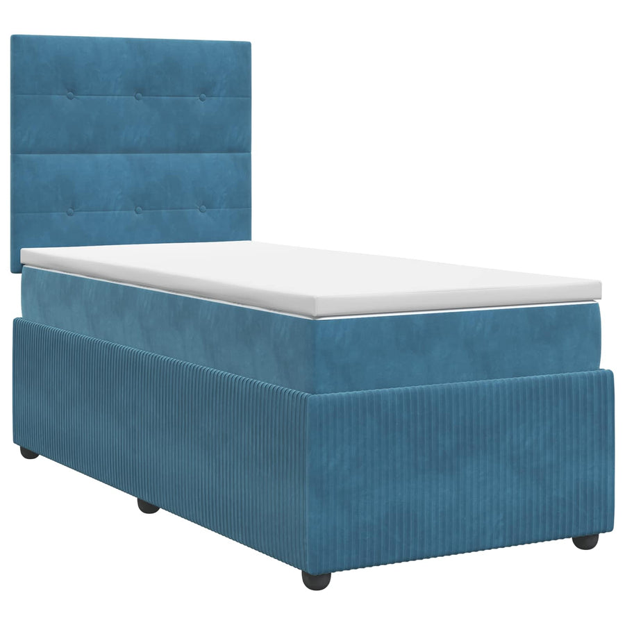 Boxspringbed met matras Blauw 90 x 200 cm Fluweel