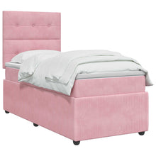 Boxspringbed met matras met hoofdeinde Roze 90 x 200 cm Fluweel
