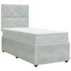Boxspringbed 90 x 200 cm lichtgrijs fluweel