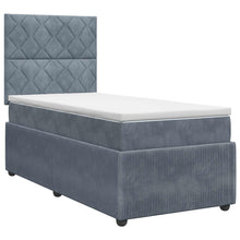 Boxspringbed met matras Donkergrijs 90 x 200 cm Fluweel