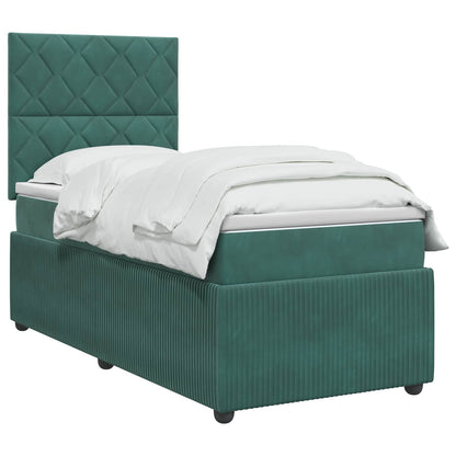Boxspringbed met matras Donkergroen 90 x 200 cm Fluweel
