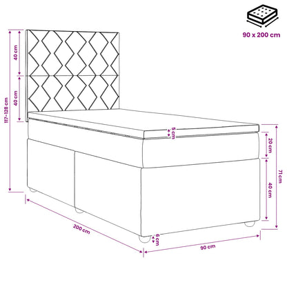 Boxspringbed met matras Donkergroen 90 x 200 cm Fluweel