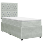 Boxspringbed 100x200 cm lichtgrijs fluweel