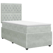 Boxspringbed 100x200 cm lichtgrijs fluweel