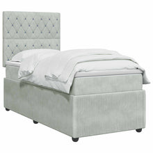 Boxspringbed met matras Lichtgrijs 100 x 200 cm Fluweel