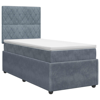 Boxspringbed met matras Donkergrijs 100 x 200 cm Fluweel