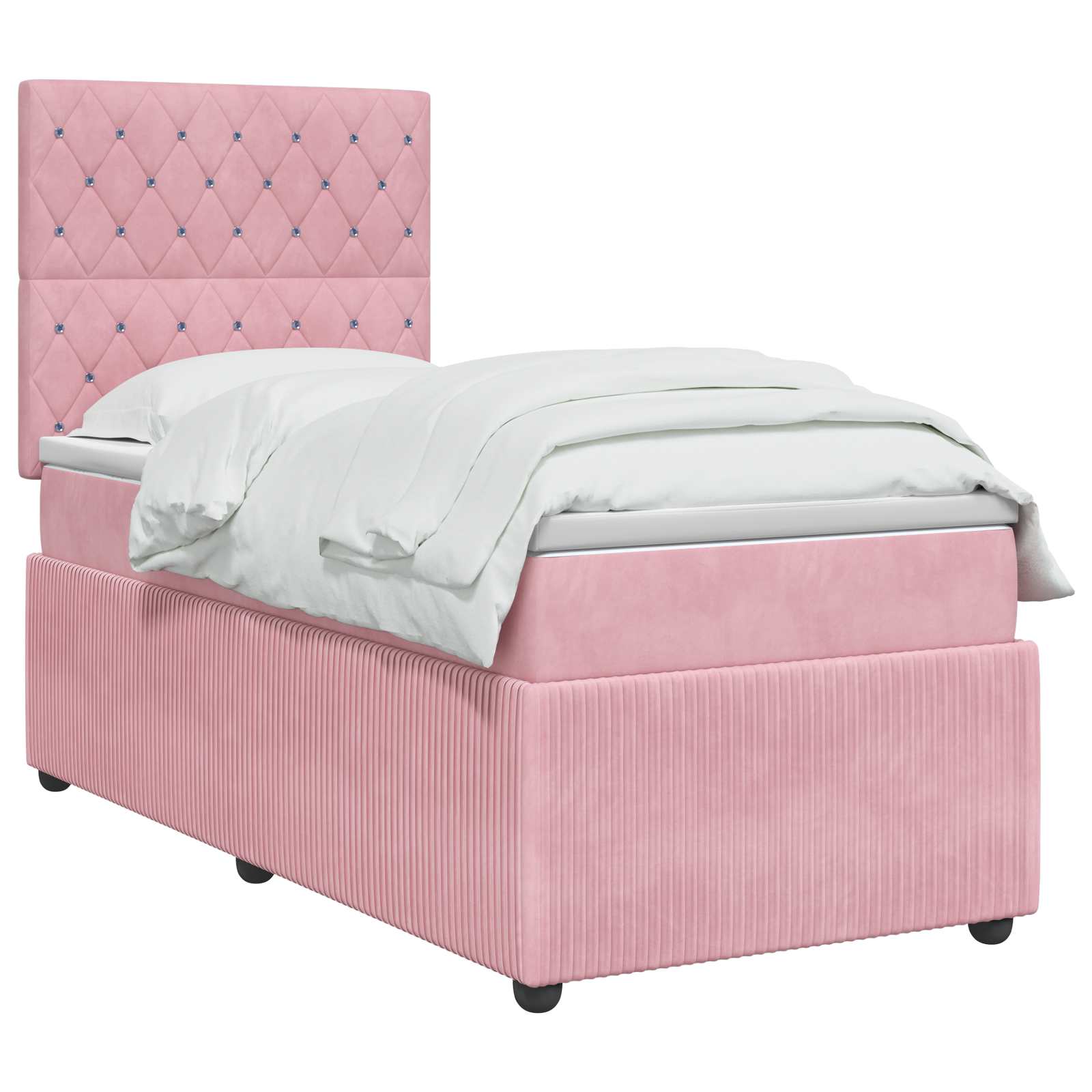 Boxspringbed met matras Roze 100 x 200 cm Fluweel