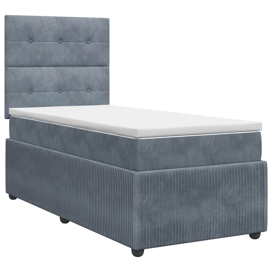 Boxspringbed met matras Donkergrijs 100 x 200 cm Fluweel